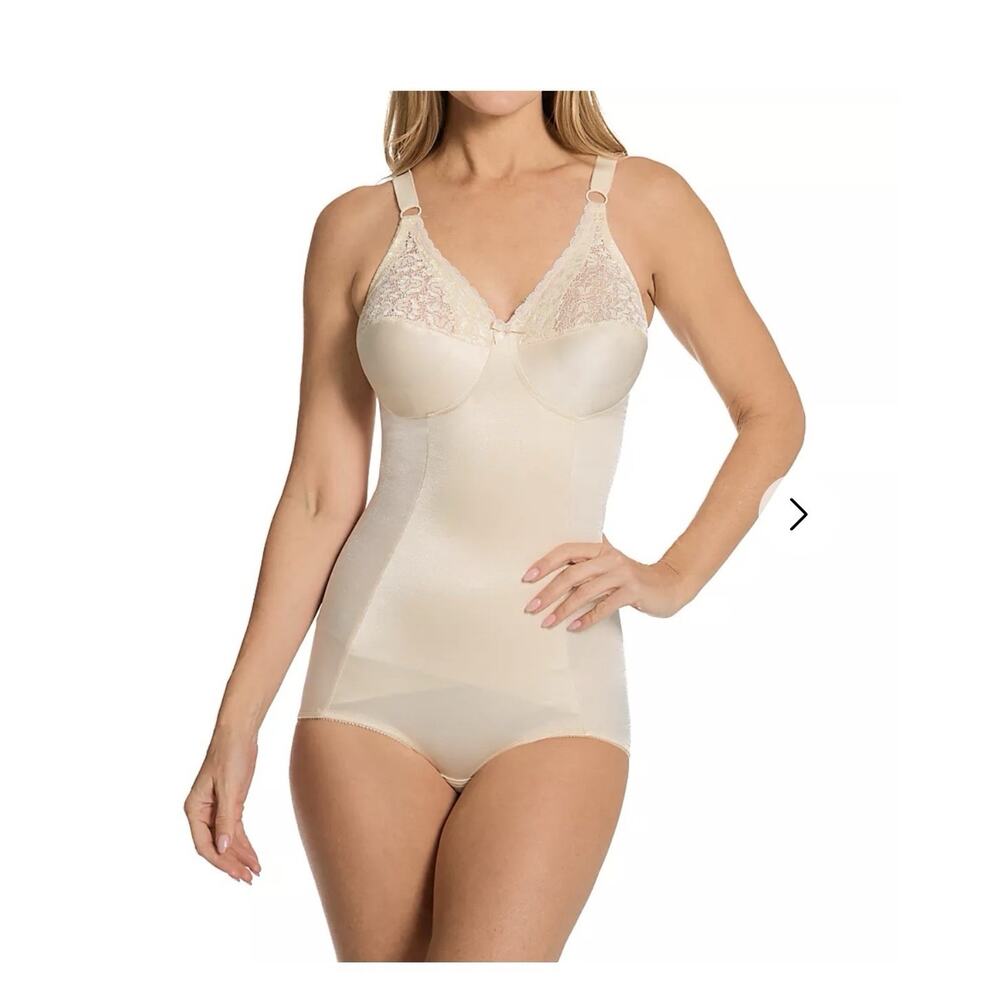 Va Bien 1291 Minus Touch Vintage Firm Control Bodysuit New Ivory 36 C